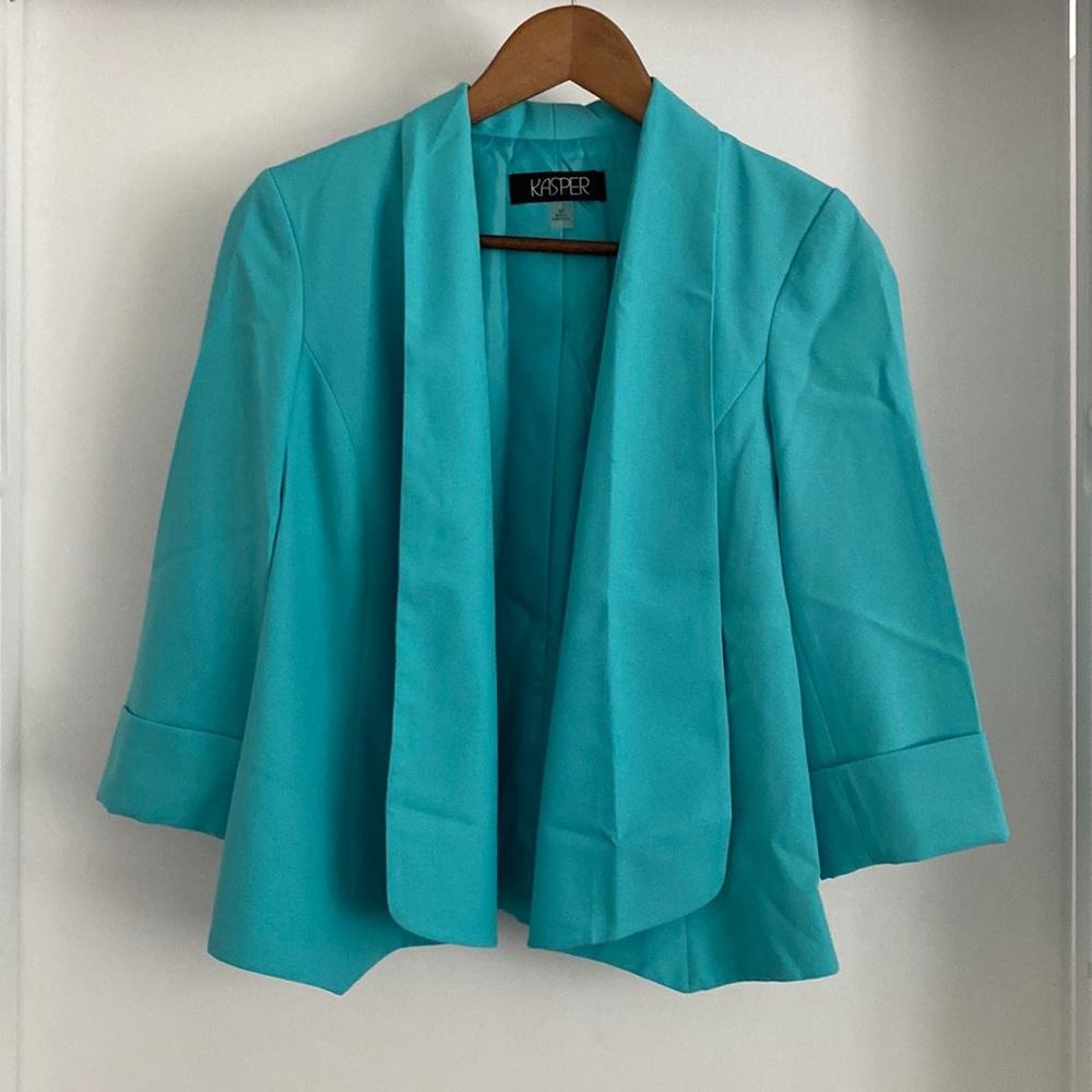 Teal blue blazer